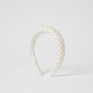River Island White Beaded Pearl Headband